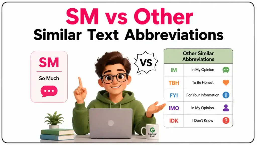SM vs Other Similar Text Abbreviations
