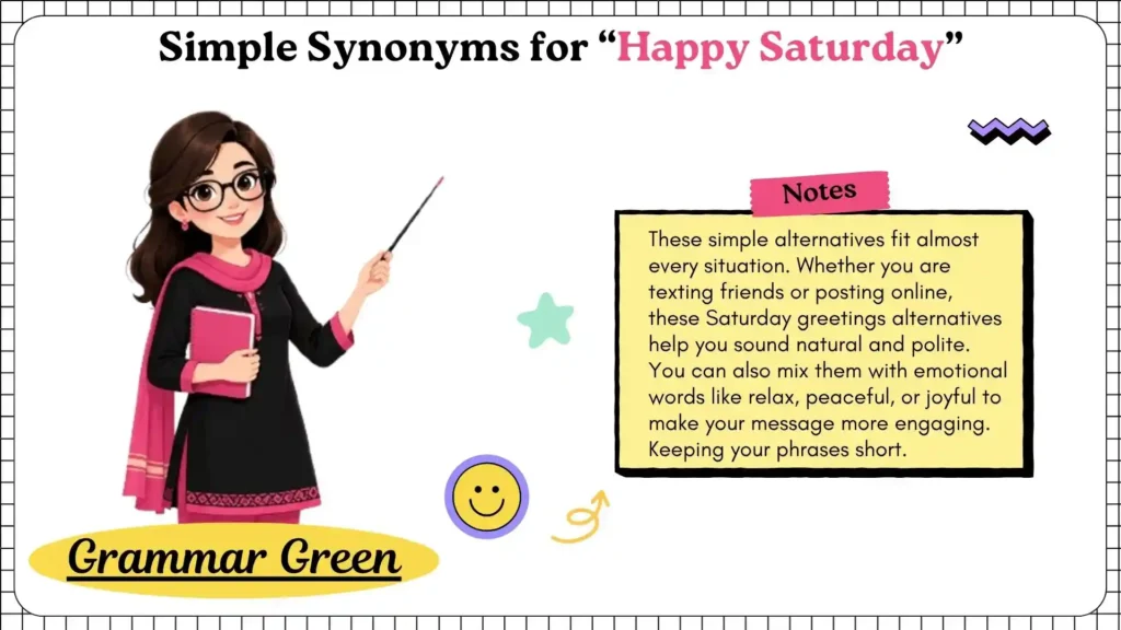 Simple Synonyms for “Happy Saturday”