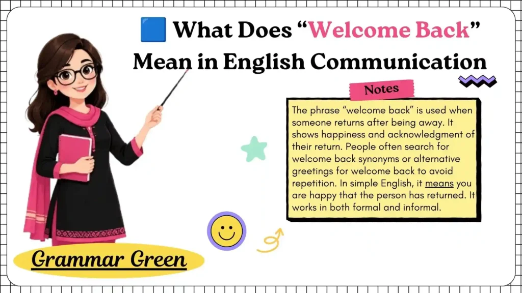 🟦 What Does “Welcome Back” Mean in English Communication