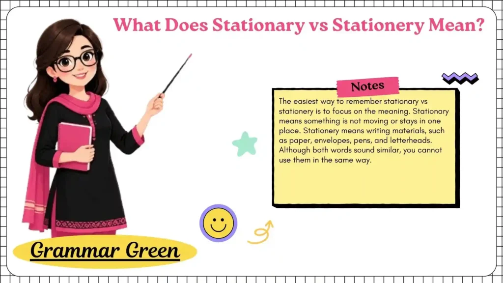 What Does Stationary vs Stationery Mean